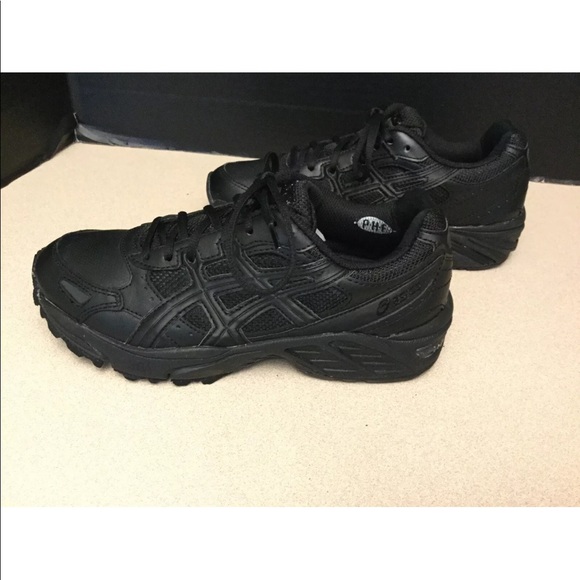 black leather asics womens